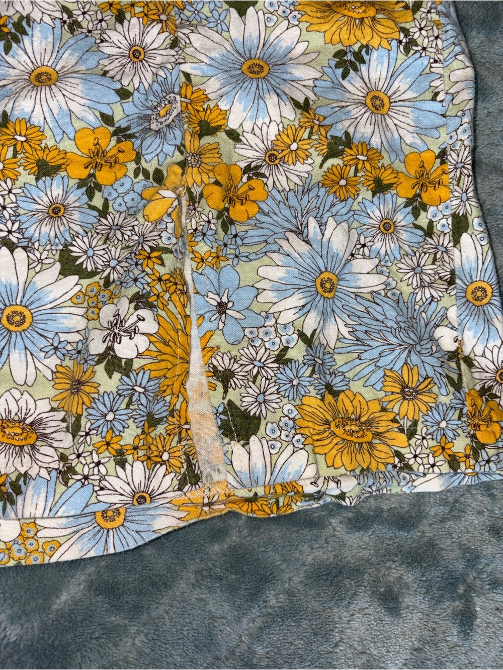 Urban Outfitters Yellow & Light Blue Floral Mini Skirt - Picture 2 of 4